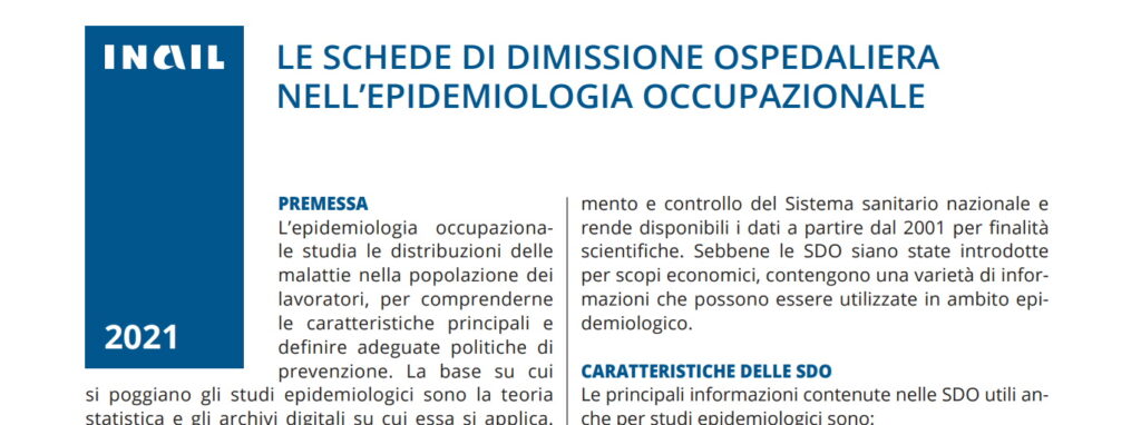 DIMISSIONE OSPEDALIERA NELL’EPIDEMIOLOGIA OCCUPAZIONALE