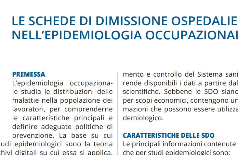 dimissione ospedaliera nell’epidemiologia occupazionale