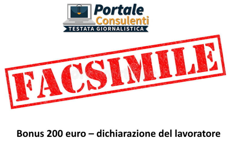 Bonus 200 euro dichiarazione del lavoratore