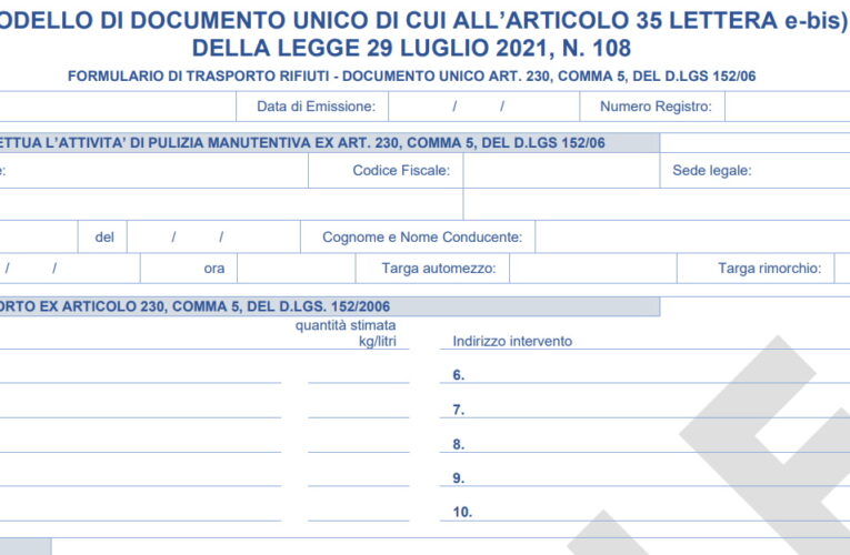 Modello di formulario – allegato A