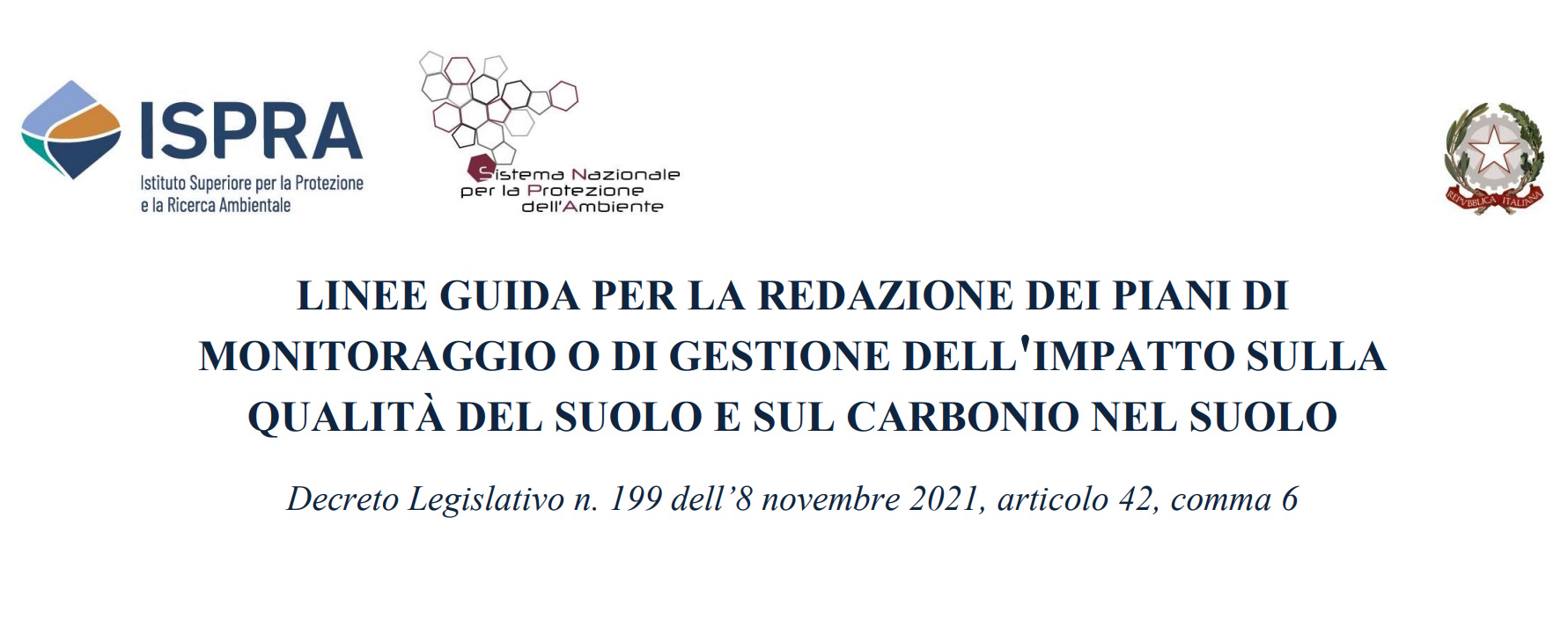 carbonio nel suolo Linee guida qualità del suolo. Gazzetta Ufficiale Serie Generale n. 64 del 16/03/2023. Approvazione linee guida ISPRA.