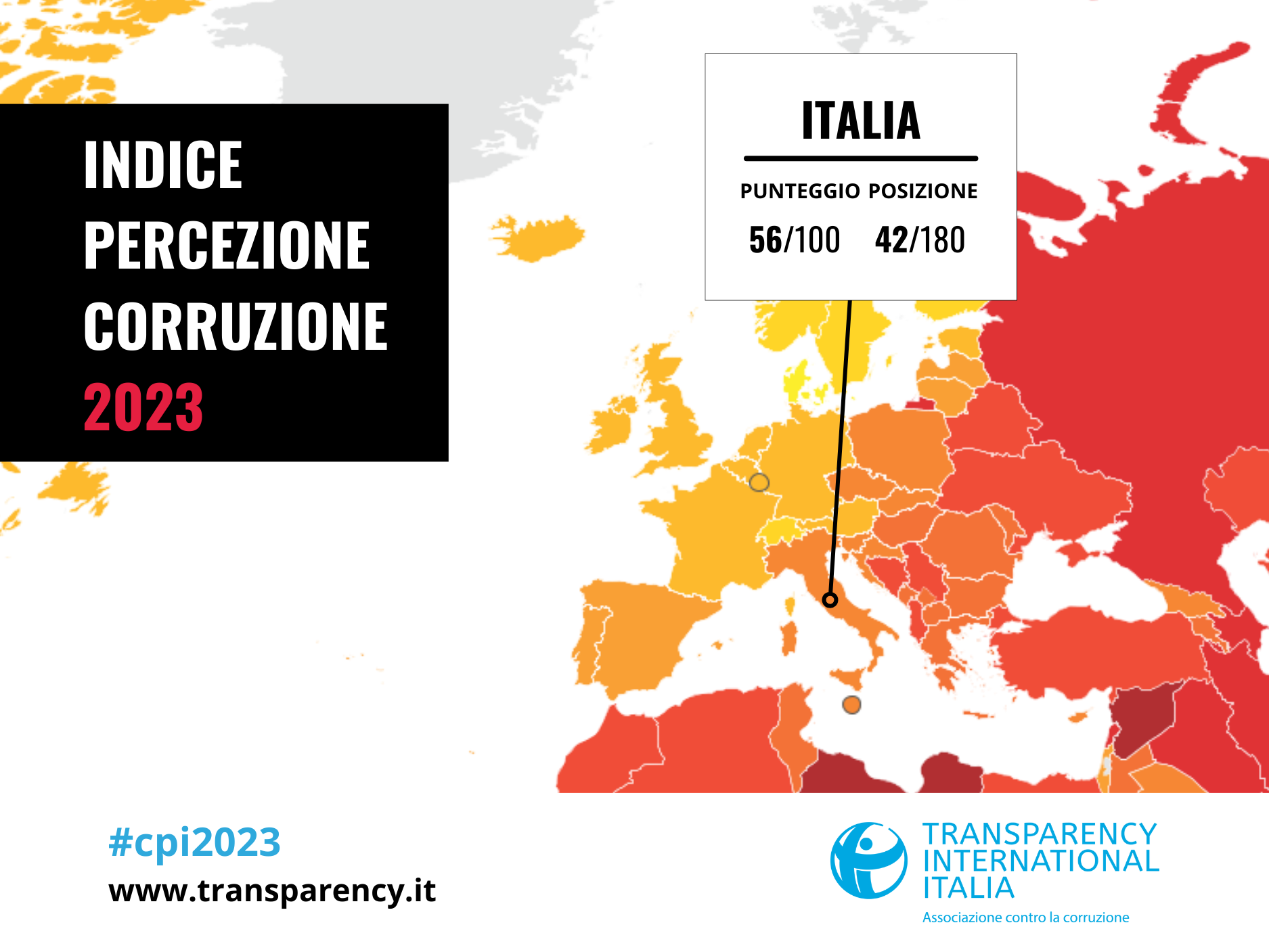 Percezione della corruzione, Italia al 42° posto. Il CPI 2023 rivela che in più di un decennio la maggior parte dei Paesi ha fatto pochi