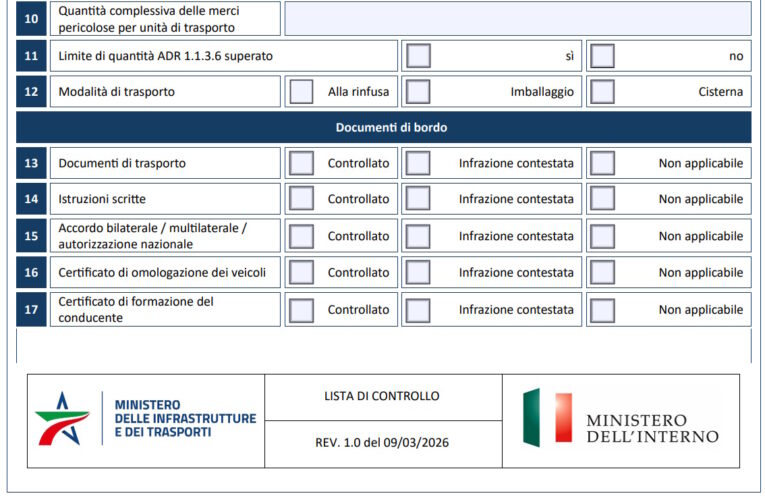 ADR con annessa checklist