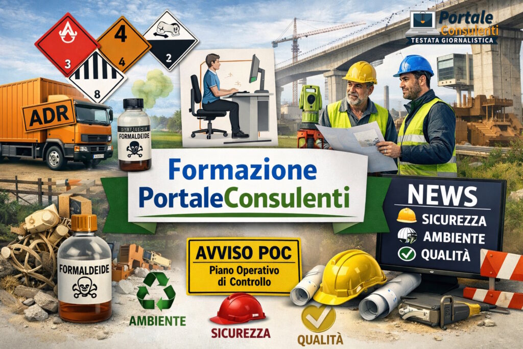 ADR, pittogrammi, L’ergonomia, formaldeide, Avviso POC, genio civile