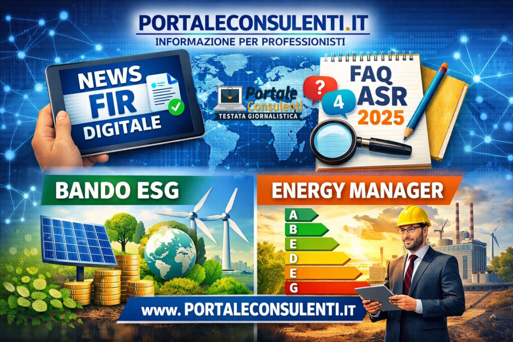 FIR digitale, FAQ ASR 2025, Bando ESG, Energy Manager