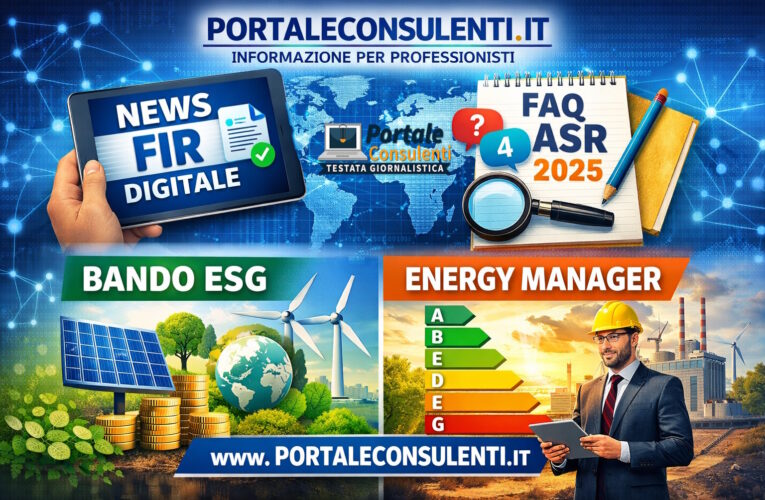 FIR digitale, FAQ ASR 2025, Bando ESG, Energy Manager